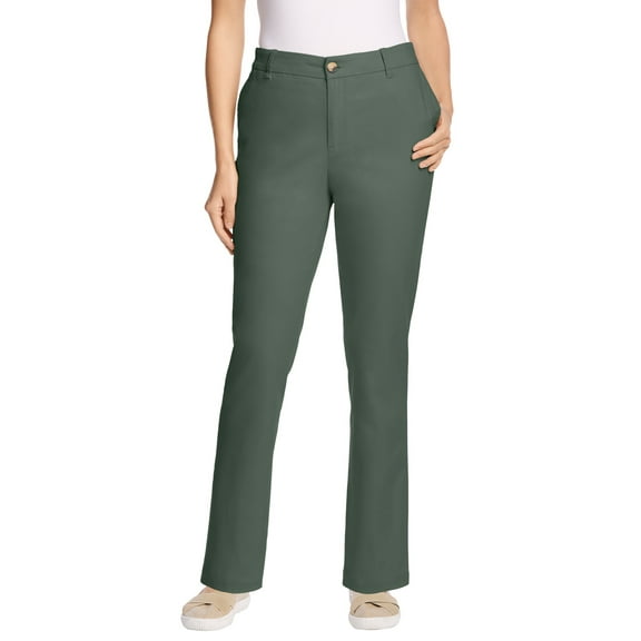 Woman Within Plus Size Tall Adjustable Waist Straight-Leg Chino