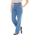 thumbnail image 1 of Woman Within Plus Size Tall Fineline Stretch Denim Wide-Leg Pull-On Jeans, 1 of 6