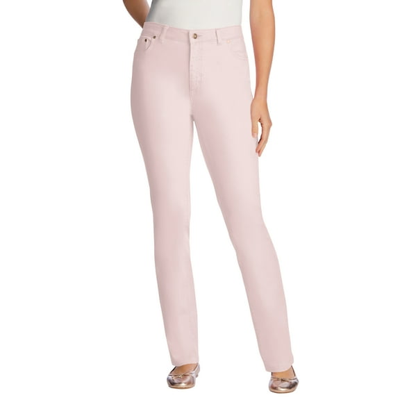 Woman Within Plus Size Tall Straight-Leg Stretch Denim Five-Pocket Jeans