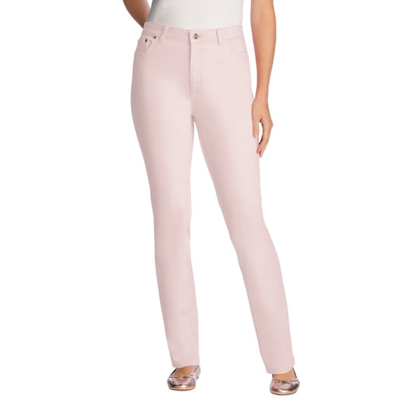Woman Within Plus Size Tall Straight-Leg Stretch Denim Five-Pocket Jeans