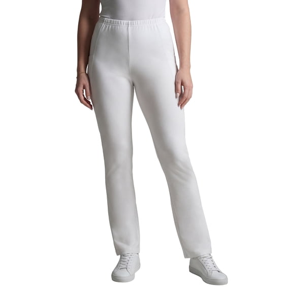 Woman Within Plus Size Tall Stretch-Cotton Knit Pull-On Bootcut Pocket Leggings