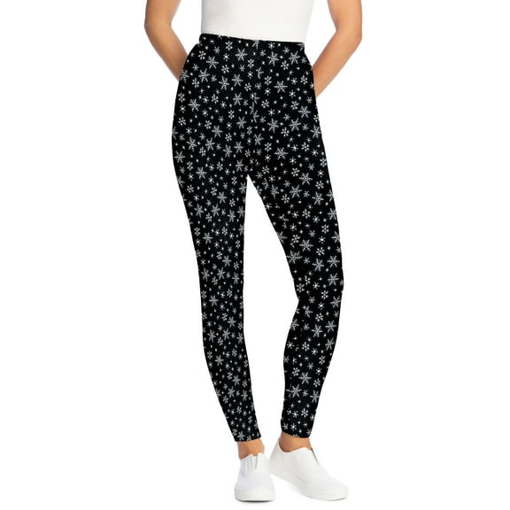 Woman Within Plus Size Tall Stretch-Cotton Knit Pull-On Printed Leggings