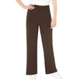 thumbnail image 1 of Woman Within Plus Size Tall Stretch-Cotton Knit Pull-On Wide-Leg Leggings, 1 of 5