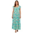 thumbnail image 1 of Woman Within Plus Size Texture Knit Tiered Flutter Sleeve Maxi Dress, 1 of 4