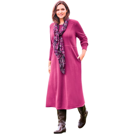 Woman Within Plus Size Thermal Knit A-Line Dress