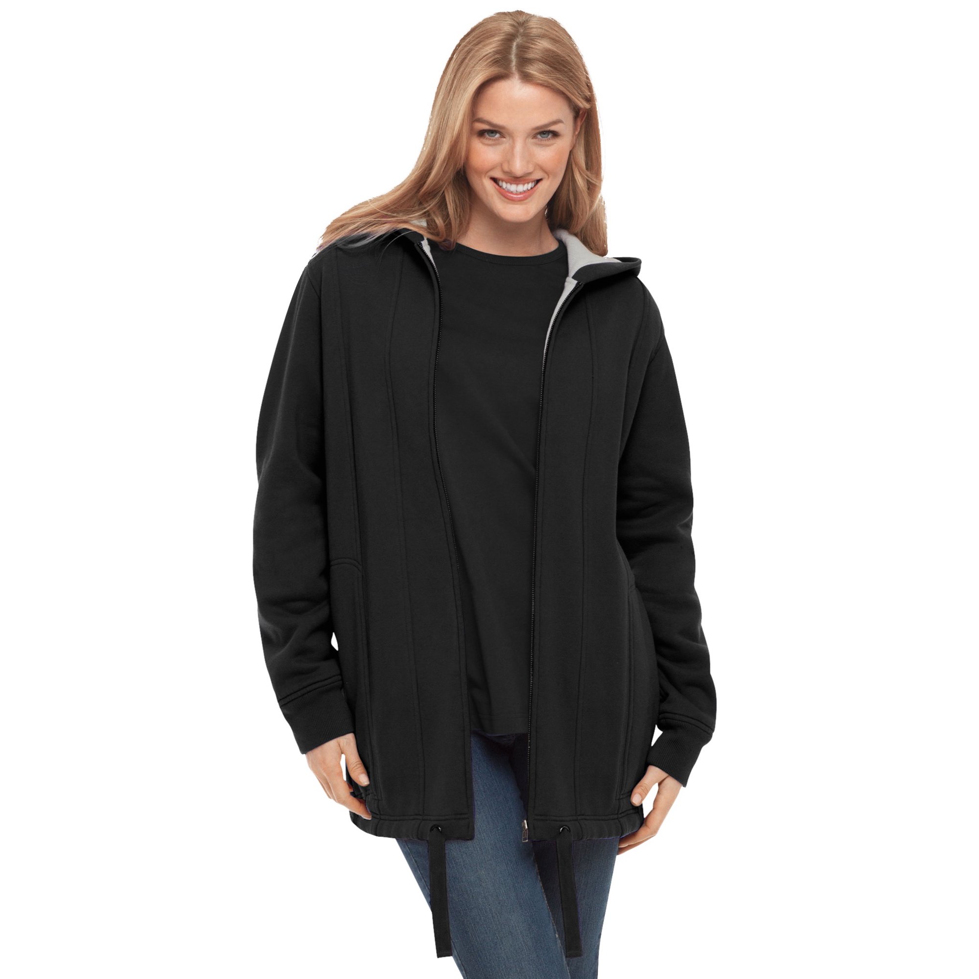 Woman Within Plus Size Thermal Waffle Lined Fleece Hoodie | Oversized -  Walmart.com