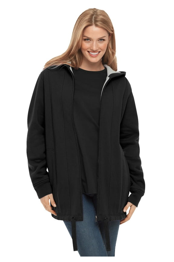 Plus Size Thermal Waffle Lined Fleece Hoodie Oversized