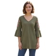 thumbnail image 1 of Woman Within Plus Size Three-Quarter Bell Sleeve Tunic, 1 of 5
