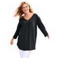 thumbnail image 1 of Woman Within Plus Size Three-Quarter Sleeve Zipper Tunic, 1 of 5