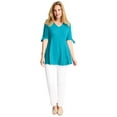 thumbnail image 1 of Woman Within Plus Size Three-Quarter Tie-Sleeve Tunic, 1 of 4