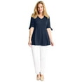 thumbnail image 1 of Woman Within Plus Size Three-Quarter Tie-Sleeve Tunic, 1 of 3