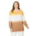 thumbnail image 1 of Woman Within Plus Size Tie-Dyed Knit Sweatshirt Tunic, 1 of 3