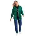 thumbnail image 1 of Woman Within Plus Size Two-Piece Flannel Shirt And Tee, 1 of 5