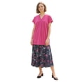 thumbnail image 1 of Woman Within Plus Size V-Neck Scallop Trim Longline Knit Tunic Top, 1 of 2