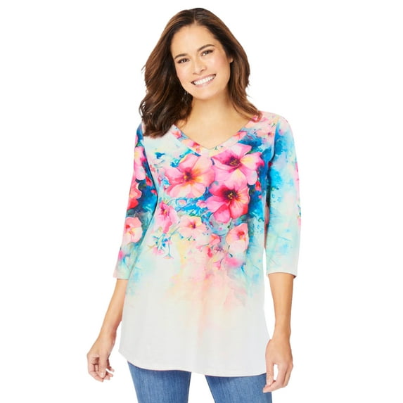 Woman Within Plus Size Watercolor Tunic