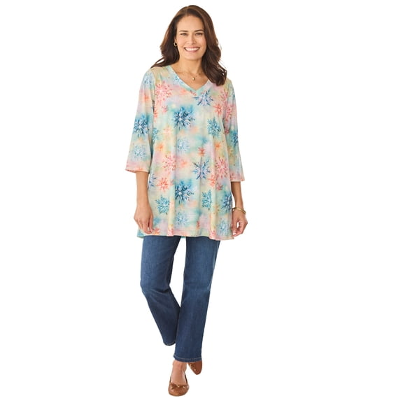 Woman Within Plus Size Watercolor Tunic
