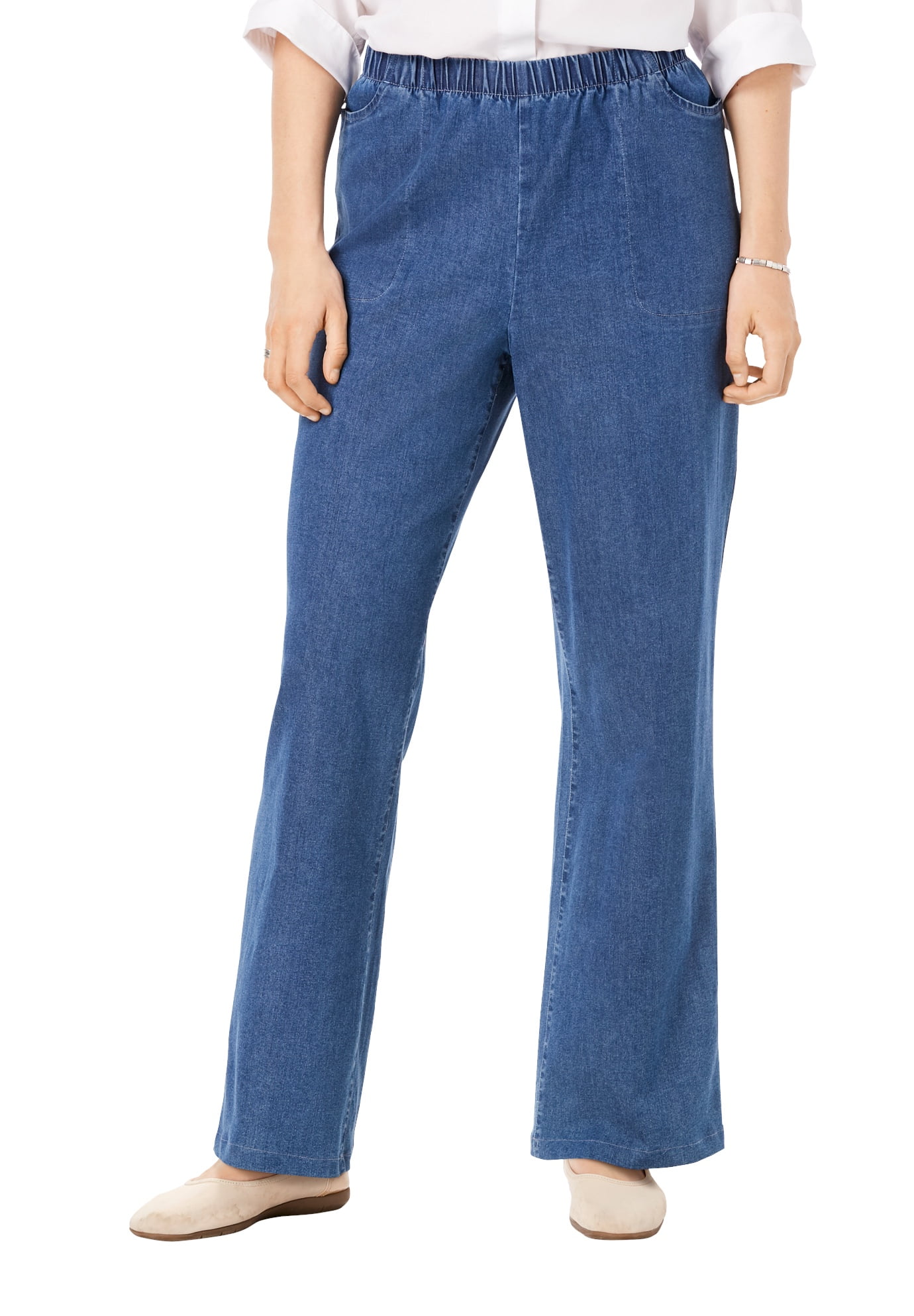 Woman Within Plus Size Wide Leg Fineline Jean Jeans