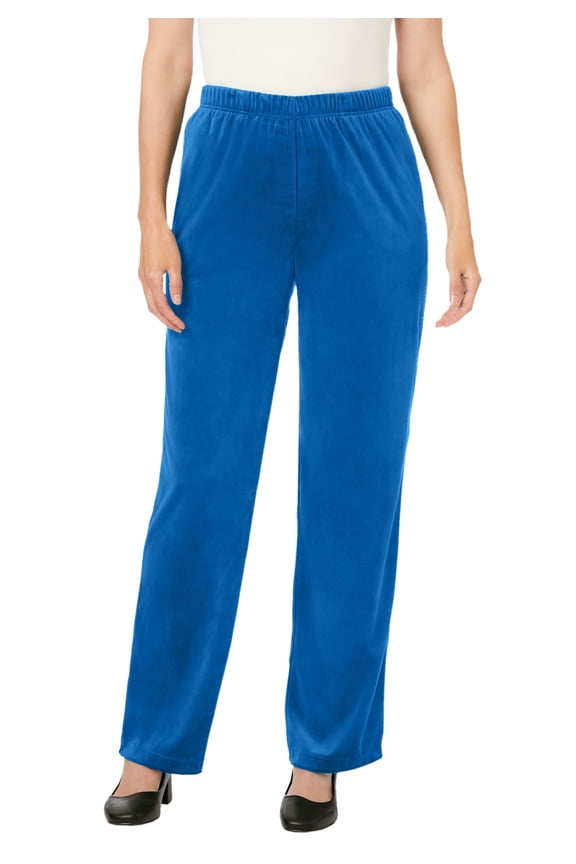 Plus Size Wide-Leg Velour Pant
