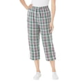 thumbnail image 1 of Woman Within Plus Size Seersucker Pull-On Elastic-Waist Capri Pants, 1 of 5