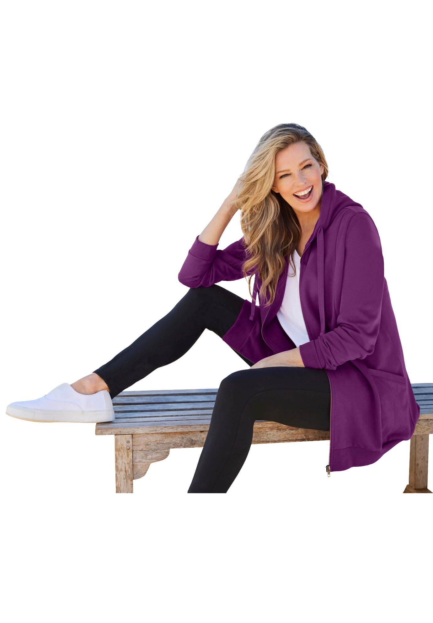 Full Size Zip Up Long Sleeve Jacket Plus Size