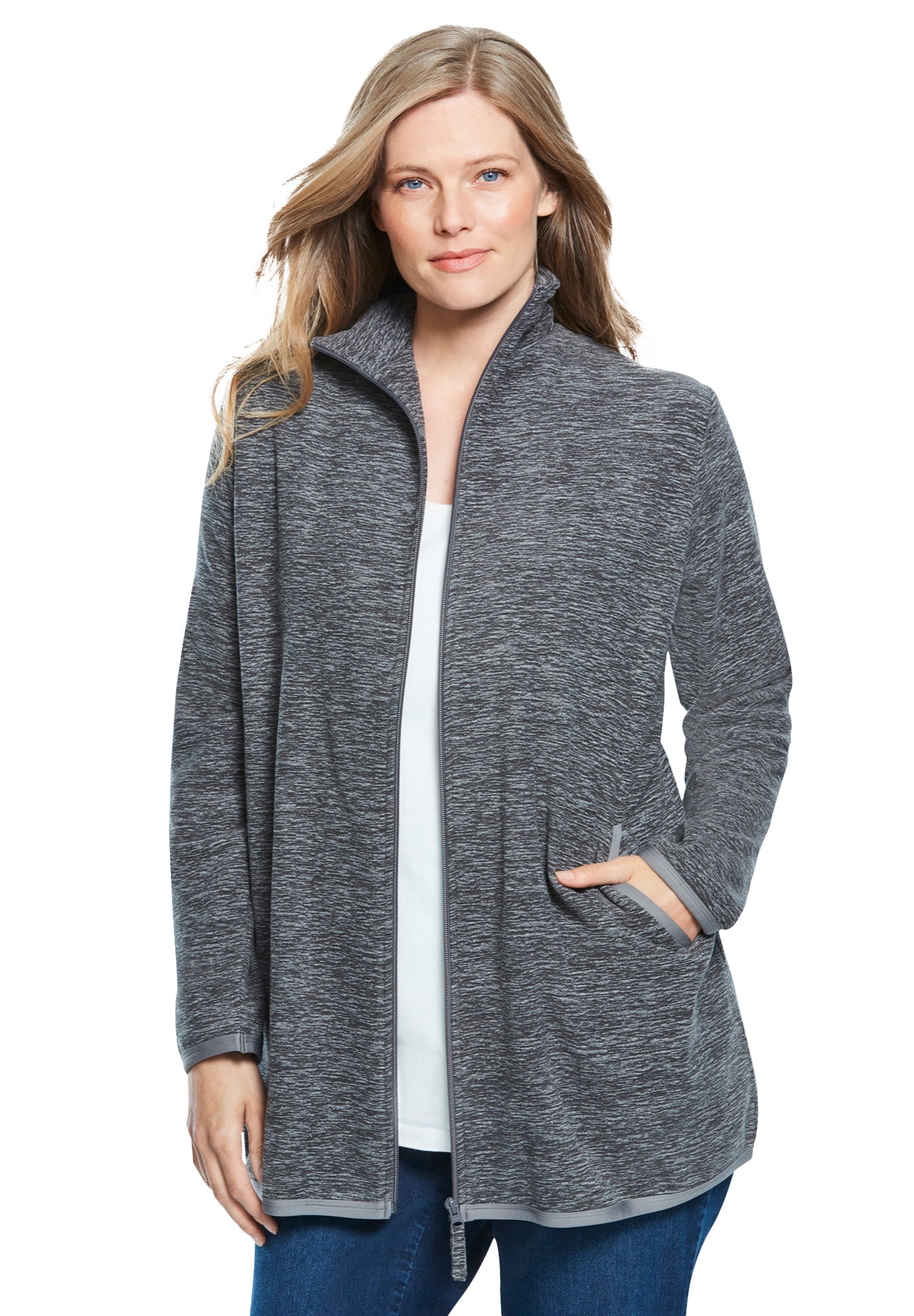 Plus size microfleece jacket best sale