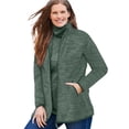 thumbnail image 1 of Woman Within Zip-Front Microfleece Jacket Long Oversized Fleece, 1 of 6