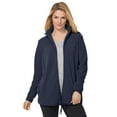 thumbnail image 1 of Woman Within Plus Size Zip-Front Microfleece Jacket Long Oversized Fleece, 1 of 6
