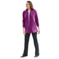 thumbnail image 1 of Woman Within Plus Size Zip-Front Microfleece Jacket Long Oversized Fleece, 1 of 6