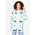 thumbnail image 1 of Woman Within Plus Size Zip-Front Microfleece Jacket Long Oversized Fleece, 1 of 6