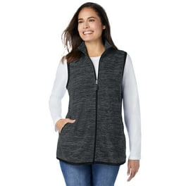 Woman Within Plus Size Zip Front Microfleece Vest Long Fleece Vest Walmart