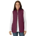 thumbnail image 1 of Woman Within Plus Size Zip-Front Quilted Vest Long Lightweight Gilet, 1 of 6