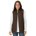 thumbnail image 1 of Woman Within Plus Size Zip-Front Quilted Vest Long Lightweight Gilet, 1 of 6