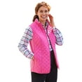 thumbnail image 1 of Woman Within Plus Size Zip-Front Quilted Vest Long Lightweight Gilet, 1 of 6
