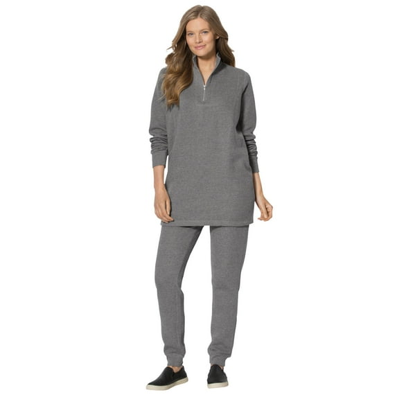 Woman Within Plus Size 2-Piece Fleece Sweatshirt Set