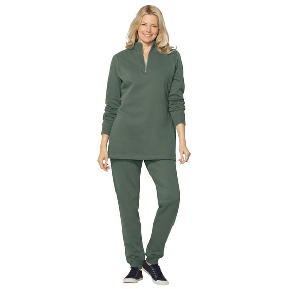 Woman Within Plus Size 2-Piece Fleece Sweatshirt Set