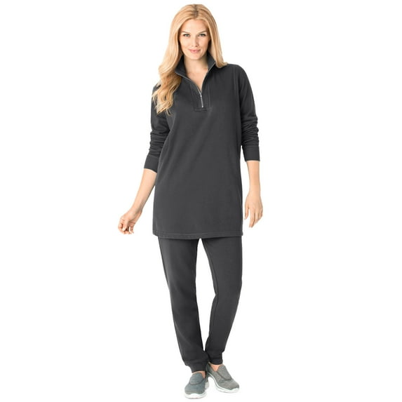 Woman Within Plus Size 2-Piece Fleece Sweatshirt Set