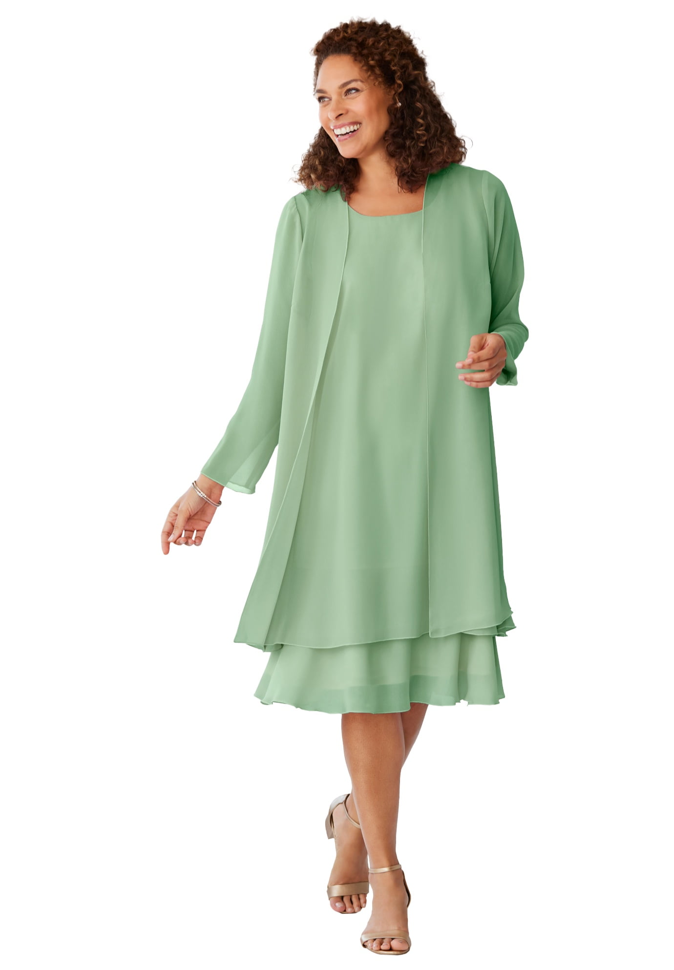 Plus Size Petite 2-Piece Jacket Dress