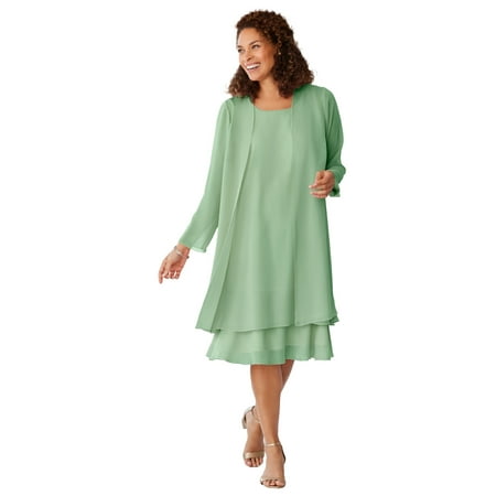 Woman Within Plus Size 2-Piece Jacket Dress