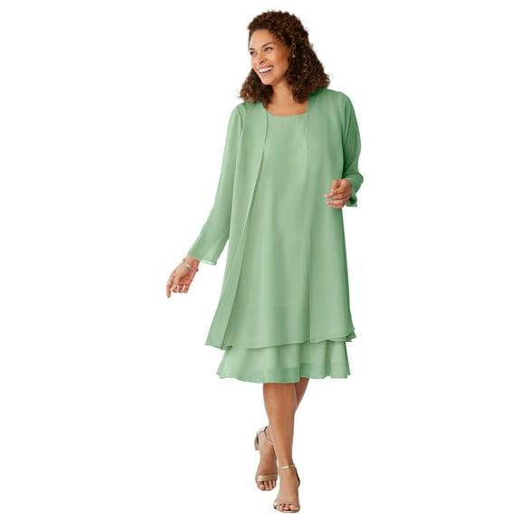 Woman Within Plus Size Petite 2-Piece Jacket Dress