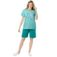 thumbnail image 1 of Woman Within Plus Size 2-Piece Knit Tee And Short Set, 1 of 4