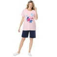 thumbnail image 1 of Woman Within Plus Size 2-Piece Knit Tee And Short Set, 1 of 4