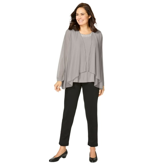 Woman Within Plus Size 2-Piece Sheer Jacket Set