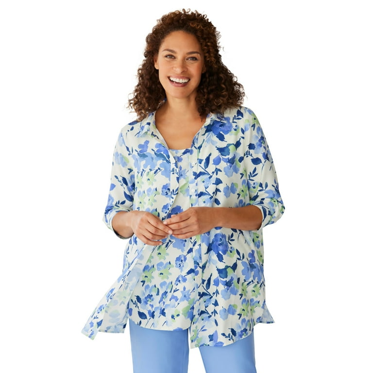 Woman Within Women s Plus Size 2 Piece Shirt And Tank Walmart