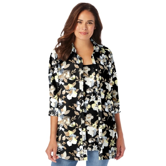 Woman Within Plus Size 2-Piece Shirt And Tank