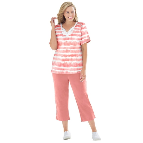 Woman Within Plus Size 2-Piece Tunic And Capri Set