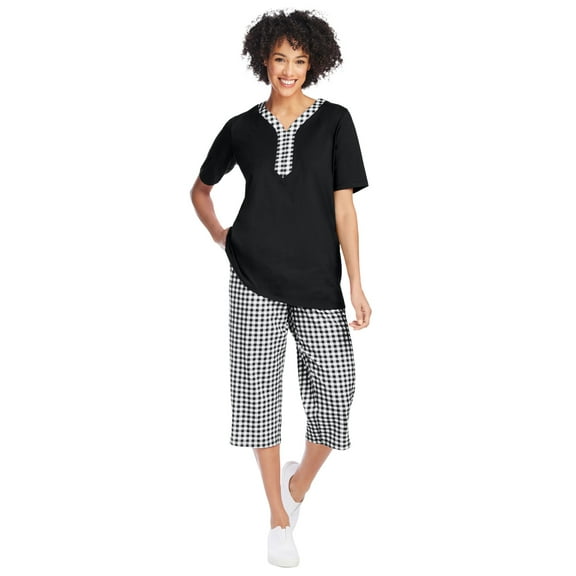 Woman Within Plus Size 2-Piece Tunic Capri Set