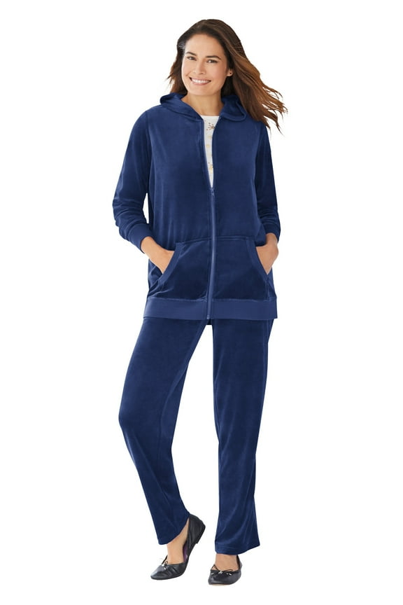 Plus Size Petite 2-Piece Velour Hoodie Set