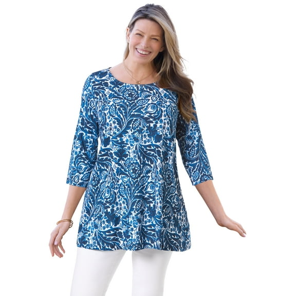 Woman Within Plus Size 2-Pocket Swing Tunic