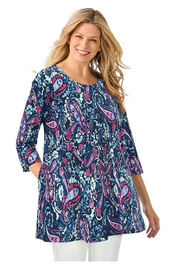Plus Size 2-Pocket Swing Tunic
