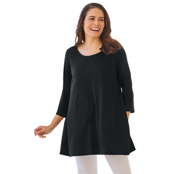 Woman Within Plus Size 2-Pocket Swing Tunic